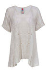 High-Low-Hem Round Neck Short Sleeves Sleeves Beach Dress/Kaftan/Tunic