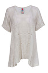 Round Neck High-Low-Hem Short Sleeves Sleeves Beach Dress/Kaftan/Tunic