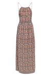 Scoop Neck Sleeveless Cocktail General Print Lace-Up Flowy Summer Maxi Dress