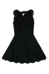 Gathered Fitted Plunging Neck Fit-and-Flare Party Dress