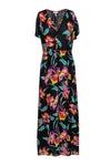 Tall V-neck Floral Print Sleeveless Button Front Flowy Beach Dress/Maxi Dress