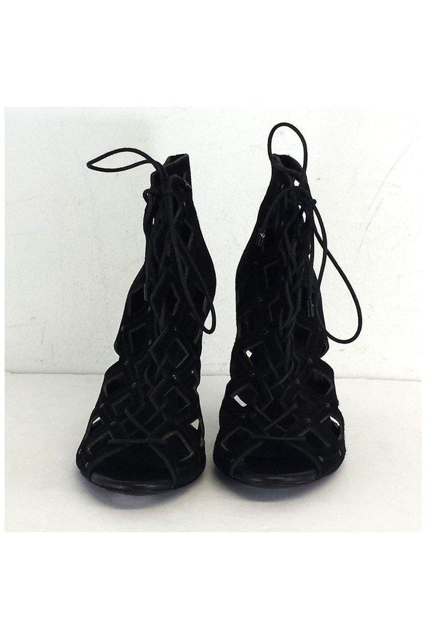 Current Boutique-Joie - Black Suede Caged Heels Sz 8