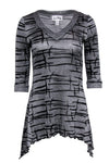 Tall V-neck Abstract Print Tunic