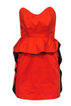 Strapless Short Hidden Back Zipper Sheath Sheath Dress With Ruffles