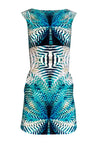 Sheath Summer Back Zipper Cutout General Print Sleeveless Round Neck Sheath Dress