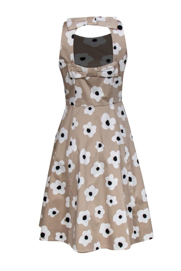 Kate Spade - Beige Floral Print Sleeveless A-Line Dress w/ Back Cutout –  Current Boutique