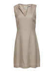 A-line V-neck Piping Viscose Dress