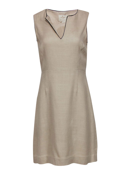 A-line V-neck Viscose Piping Dress