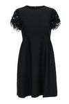 A-line Polyester Round Neck Sequined Cocktail Short Little Black Dress/Party Dress