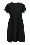 A-line Cocktail Short Round Neck Sequined Polyester Little Black Dress/Party Dress