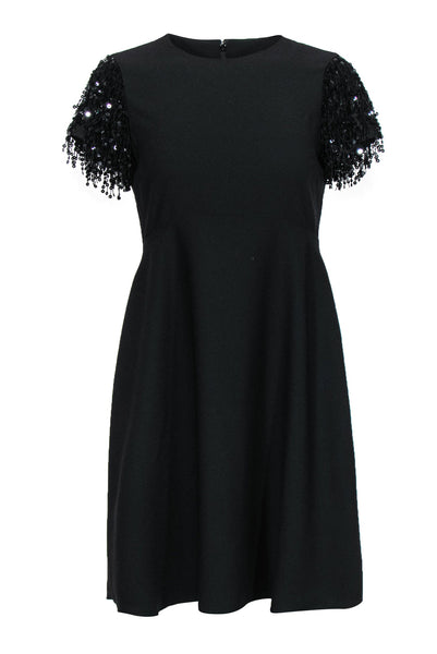 A-line Round Neck Polyester Sequined Cocktail Short Little Black Dress/Party Dress