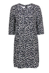 Shift Animal Leopard Print Cutout Pocketed Hidden Back Zipper Scoop Neck Cocktail Party Dress