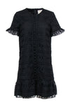 Spring Lace Short Sleeves Sleeves Shift Little Black Dress/Party Dress
