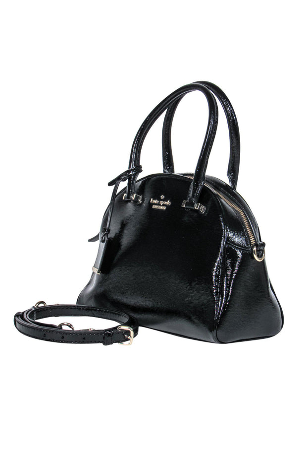 Kate Spade - Black Patent Leather Domed Convertible Crossbody Bag – Current  Boutique