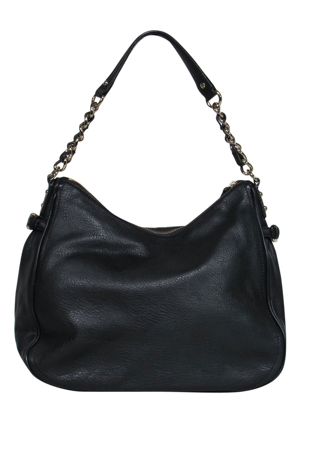 Kate Spade - Black Pebbled Leather Gold Chain Shoulder Bag – Current  Boutique