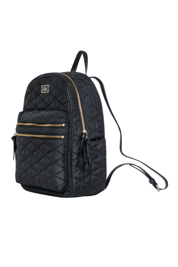 Kate Spade - Black Quilted Nylon Backpack – Current Boutique