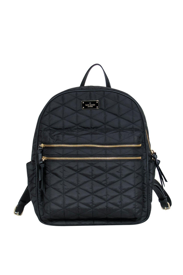 Kate Spade - Black Quilted Nylon Backpack – Current Boutique