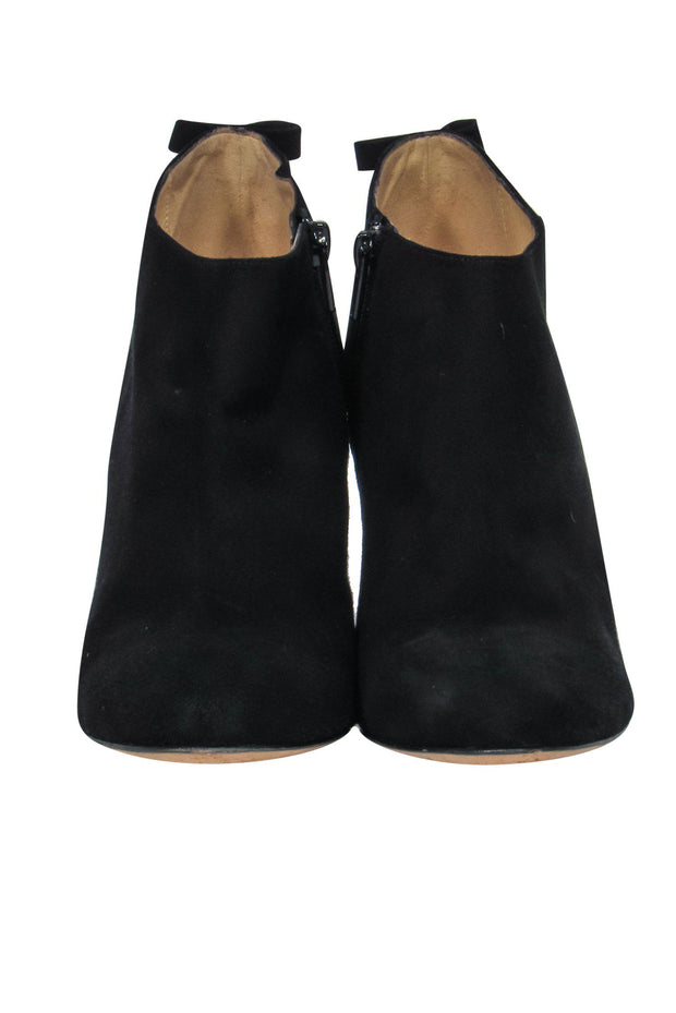 Kate Spade - Black Suede Booties w/ Bow Sz 8 – Current Boutique