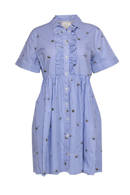 Kate Spade - Blue & White Striped & Bee Print Button-Up Dress Sz S –  Current Boutique