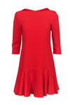 Dropped Waistline Polyester Bateau Neck Dress With Ruffles