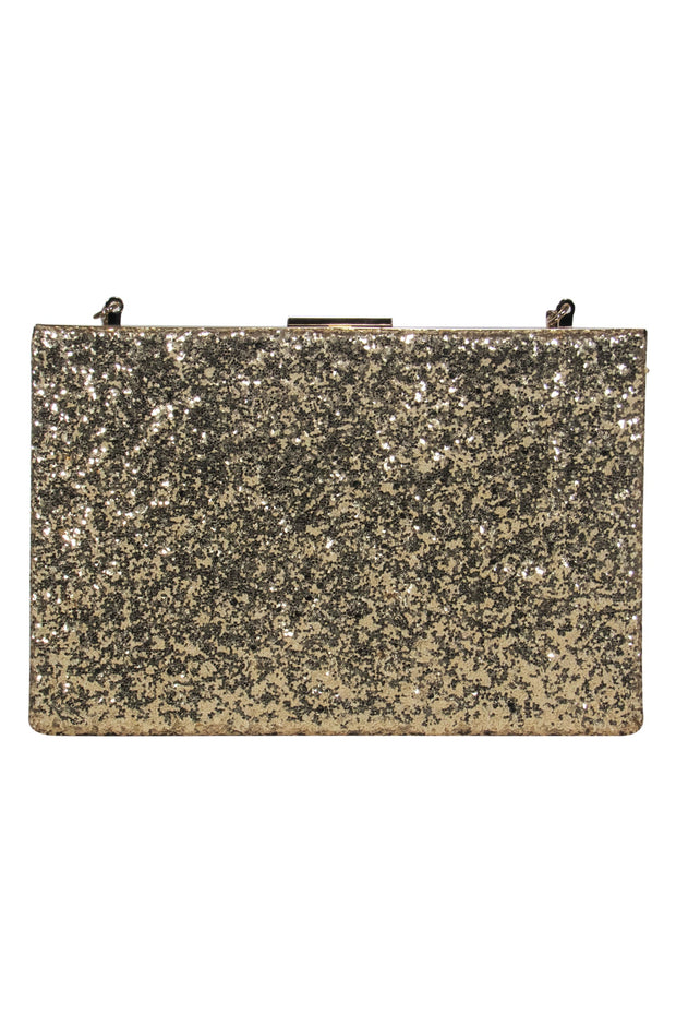 Kate Spade - Gold Glitter Convertible Box Clutch – Current Boutique