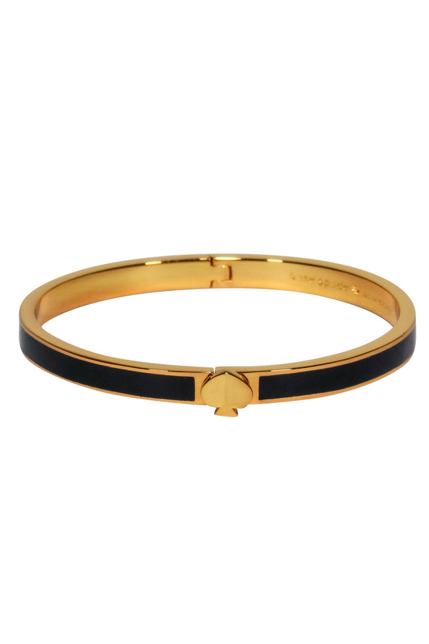 Kate Spade - Gold-Toned Bangle w/ Black Enamel & Spade Closure – Current  Boutique