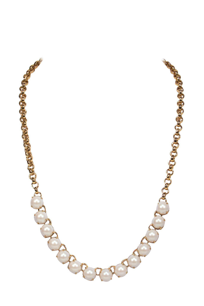 Kate Spade - Gold-Toned Faux Pearl Chain Necklace – Current Boutique