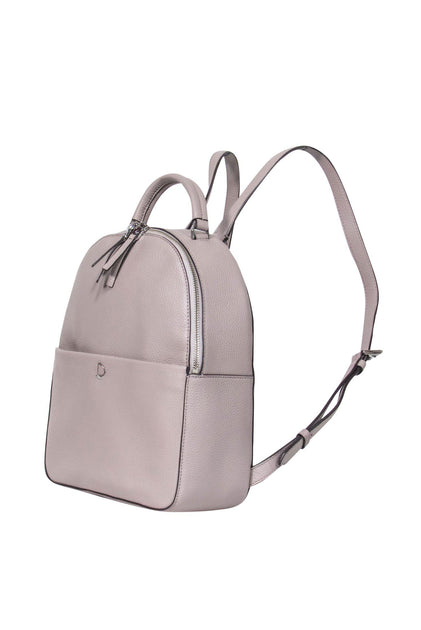 Kate Spade - Light Grey Pebbled Leather Backpack – Current Boutique