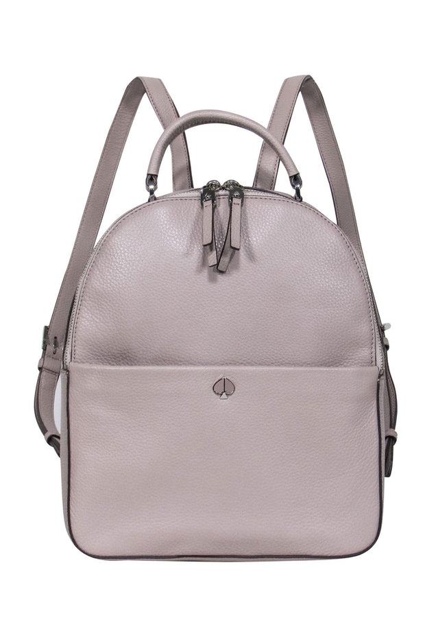 Kate Spade - Light Grey Pebbled Leather Backpack – Current Boutique
