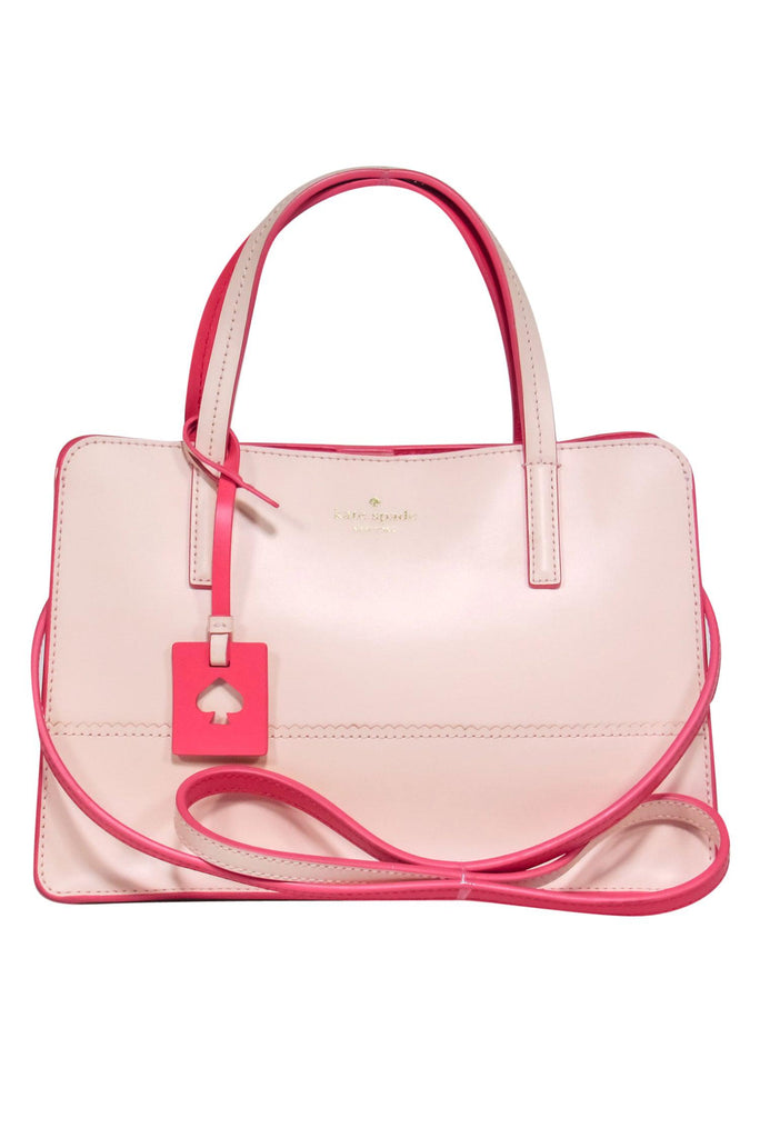 Kate Spade - Light Pink Leather Structured Crossbody w/ Hot Pink Contr –  Current Boutique