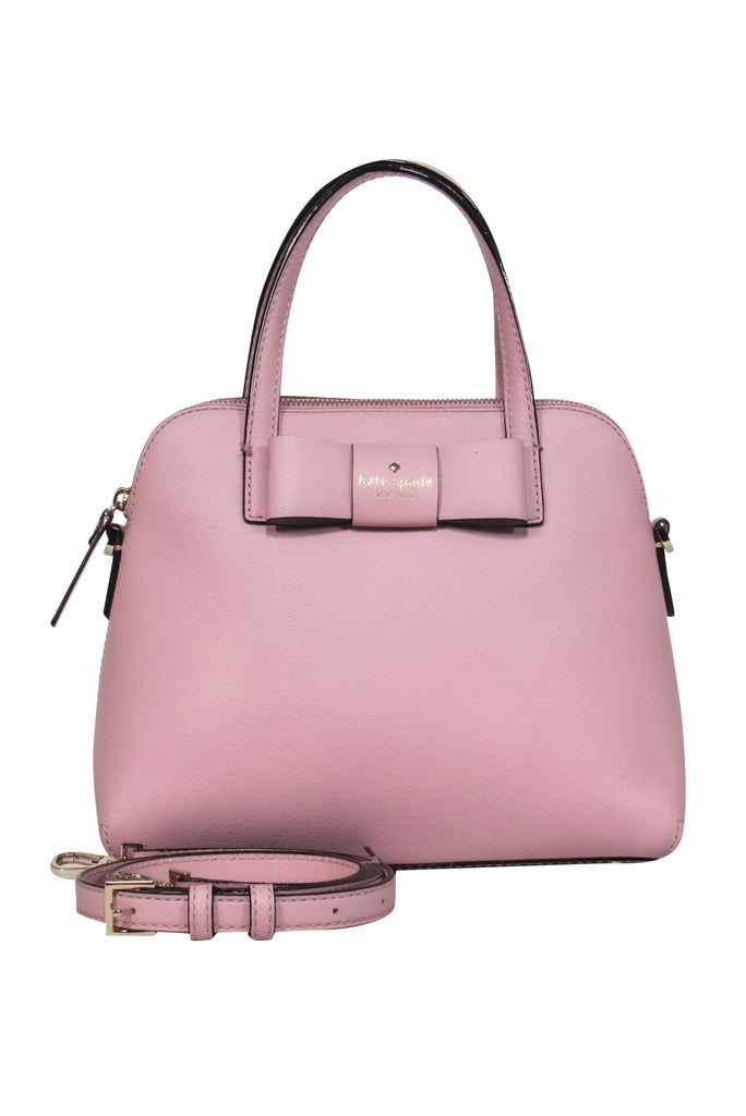 Kate Spade - Light Pink Pebbled Leather Convertible Satchel w/ Bow –  Current Boutique