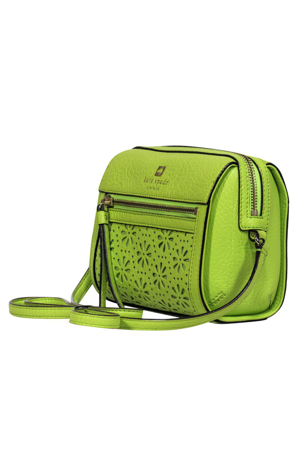 Kate Spade - Lime Green Leather Crossbody w/ Floral Cutouts – Current  Boutique