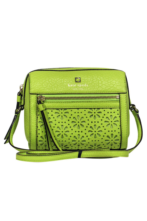 Kate Spade - Lime Green Leather Crossbody w/ Floral Cutouts – Current  Boutique
