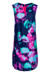 Back Zipper Shift Sleeveless Tie Dye Print Dress