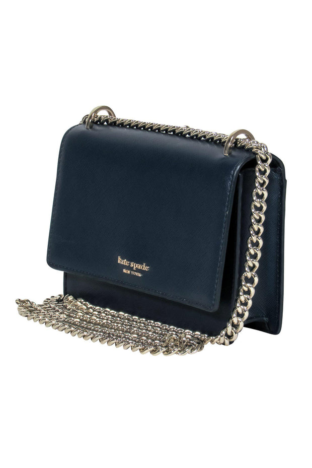 Kate Spade - Navy Textured Leather Adjustable Chain Strap Mini Bag –  Current Boutique