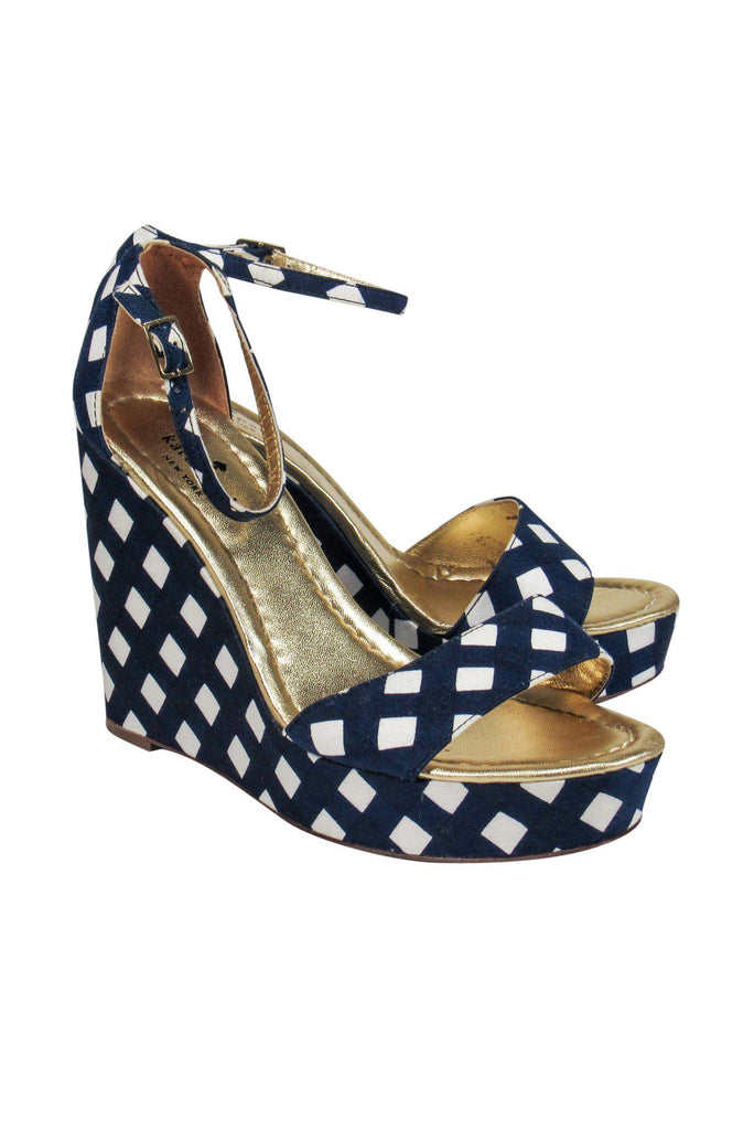 kate spade navy wedges