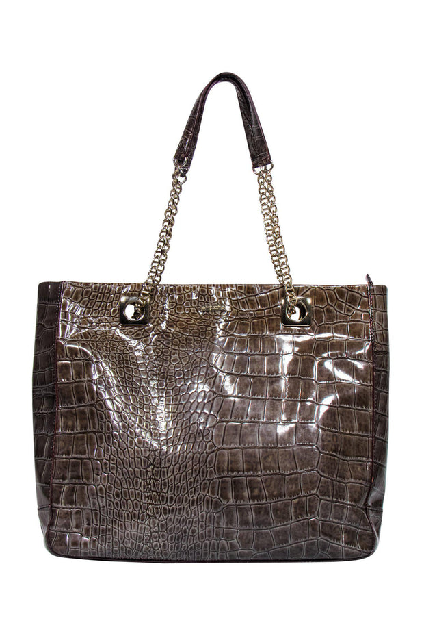 Kate Spade - Olive Green Alligator Print Tote w/ Chain Handle – Current  Boutique
