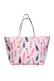 Kate Spade - Pink Champagne Bottles Print Tote Bag – Current Boutique