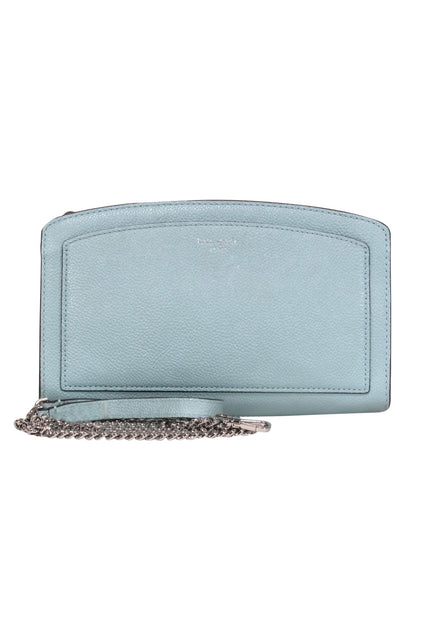 Kate Spade - Robin Egg Blue Silver Chain Leather Crossbody – Current  Boutique
