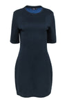 Sheath Short Sleeves Sleeves Round Neck Viscose Sheath Dress