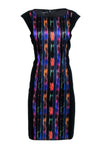 Sophisticated Round Neck Sheath Striped Print Sheath Dress