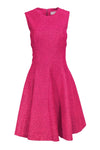 Tall A-line Pleated Round Neck Sleeveless Party Dress