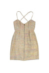 Front Zipper Tweed Spaghetti Strap Sweetheart Dress