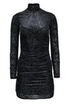 Ruched Cutout Animal Leopard Print Mock Neck Long Sleeves Bodycon Dress/Club Dress/Party Dress