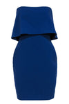 Strapless Straight Neck Hidden Side Zipper Sheath Cocktail Sheath Dress