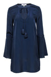 Tall Bell Sleeves Polyester Shift Lace Trim Flowy Dress