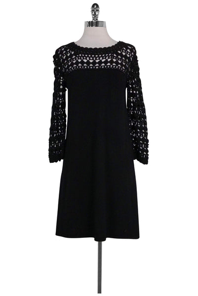 Above the Knee Shift Knit Round Neck Dress