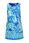 Sleeveless Slit Hidden Back Zipper Summer General Print Scoop Neck Beach Dress/Romper