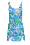 Floral Print Short Scoop Neck Sleeveless Summer Polyester Bodycon Dress