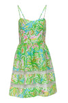 A-line Sweetheart General Print Cotton Mesh Dress